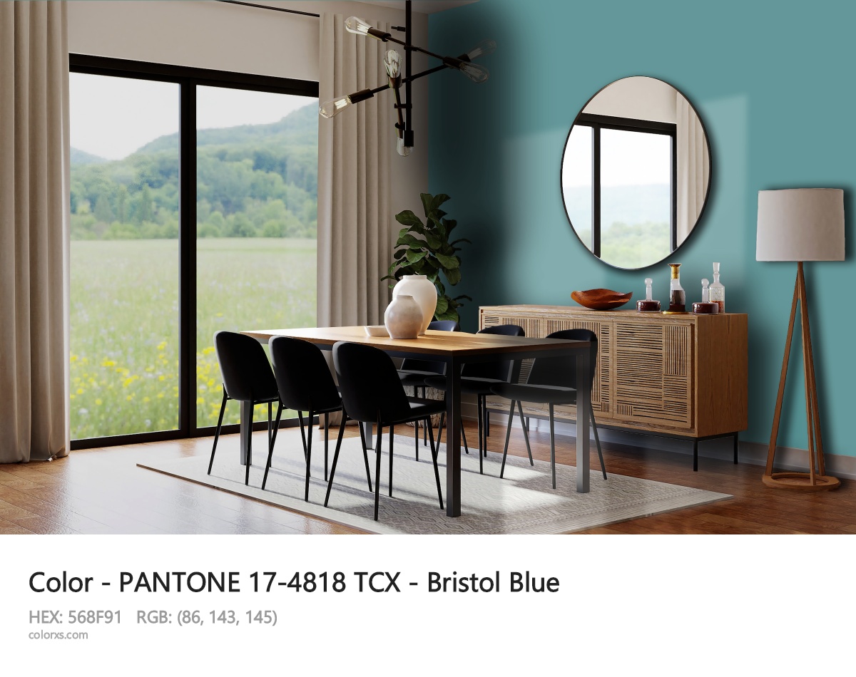 PANTONE 17-4818 TCX - Bristol Blue CMS dining room design