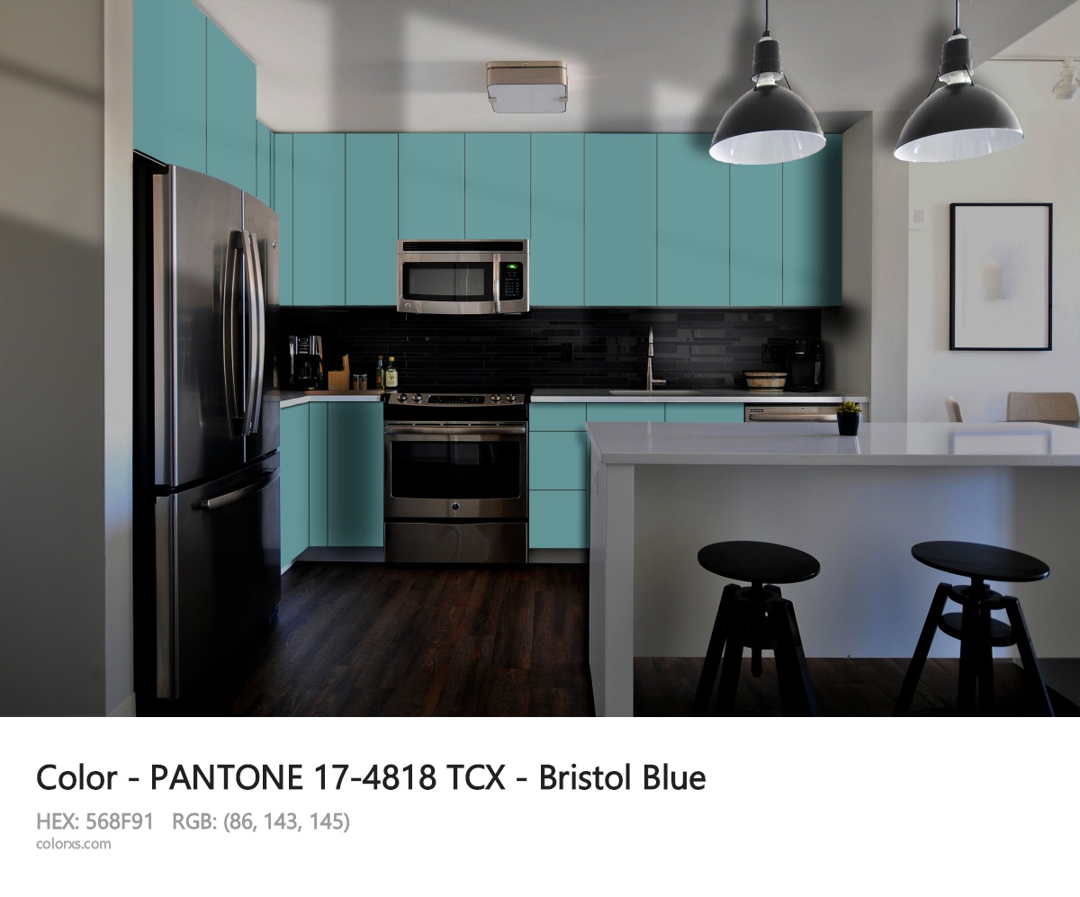 PANTONE 17-4818 TCX - Bristol Blue CMS modular kitchen design