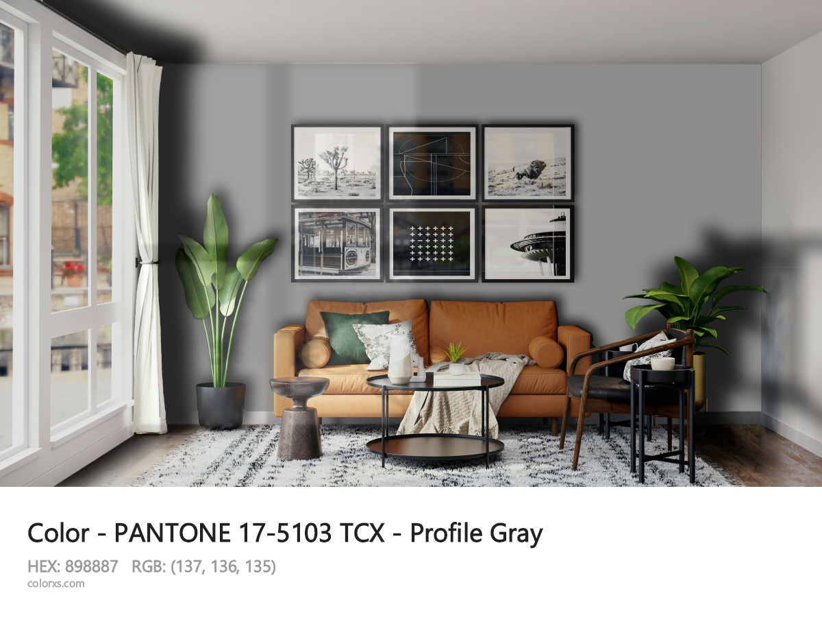 PANTONE 17-5103 TCX - Profile Gray CMS modern minimalist living room interior