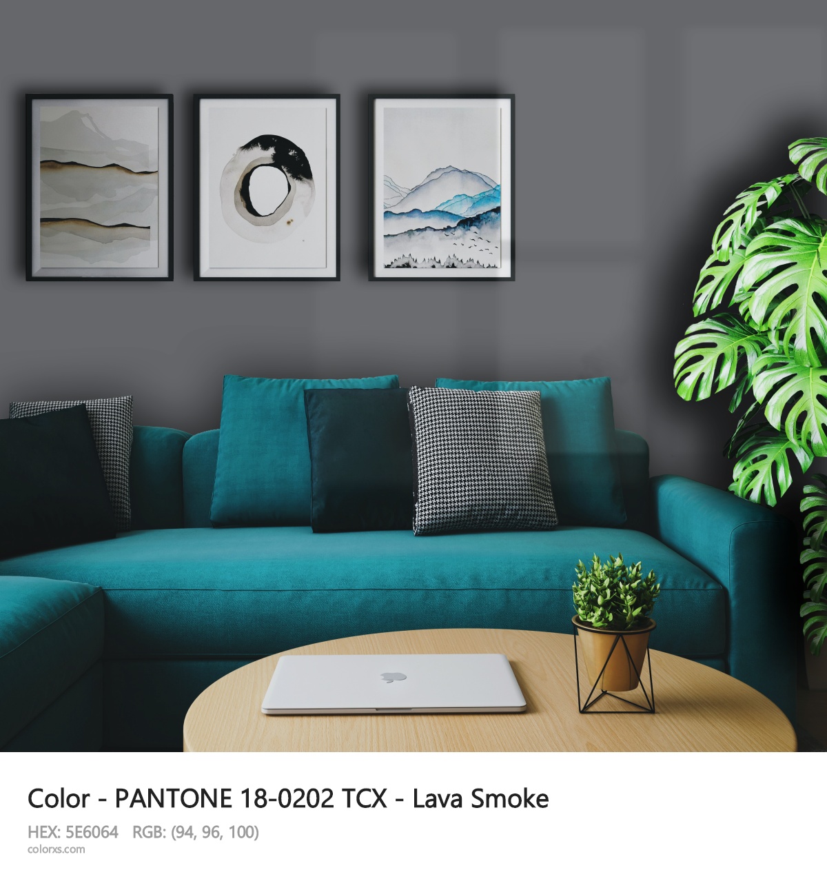 PANTONE 18-0202 TCX - Lava Smoke CMS cozy coffee corner interior