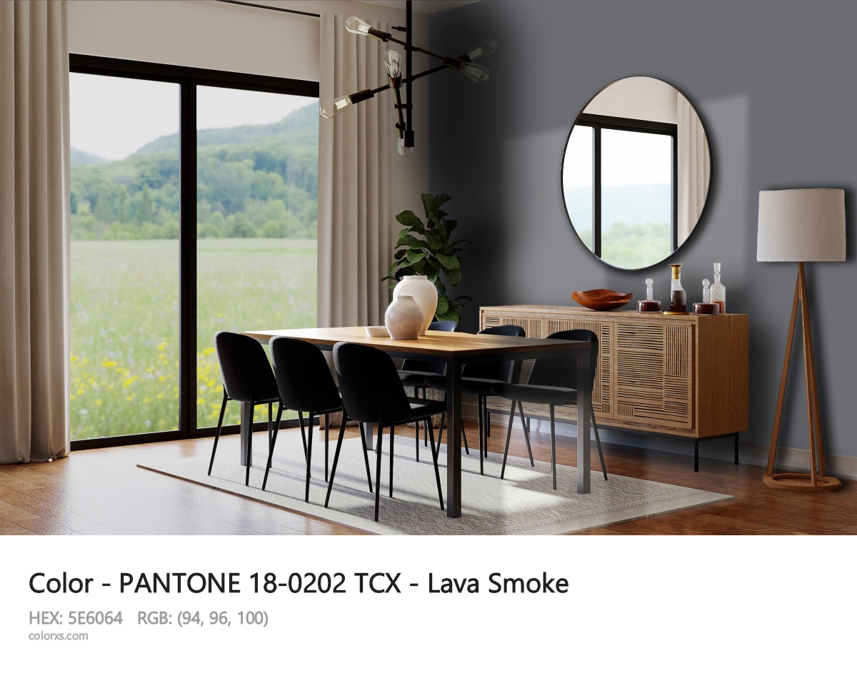 PANTONE 18-0202 TCX - Lava Smoke CMS dining room design