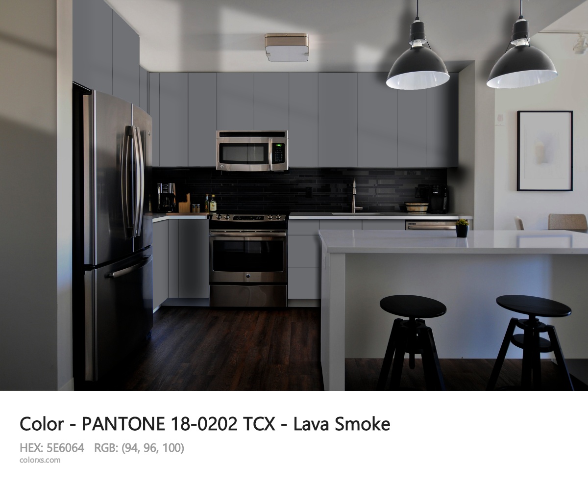 PANTONE 18-0202 TCX - Lava Smoke CMS modular kitchen design