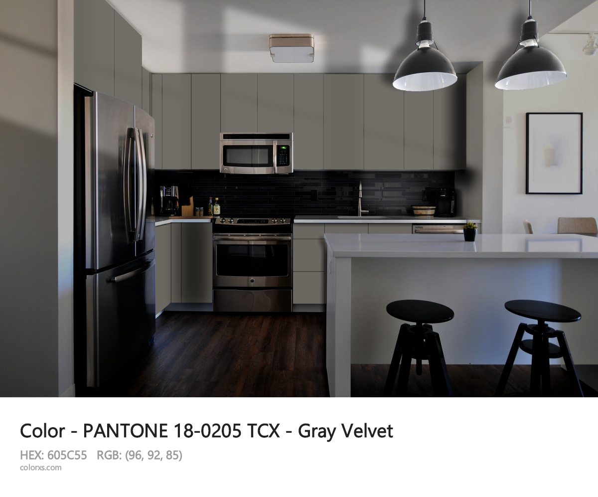 PANTONE 18-0205 TCX - Gray Velvet CMS modular kitchen design