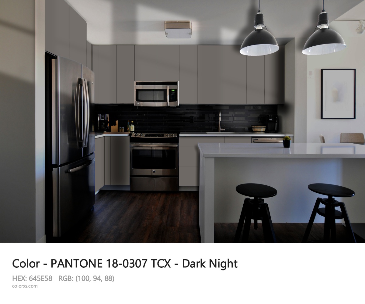 PANTONE 18-0307 TCX - Dark Night CMS modular kitchen design