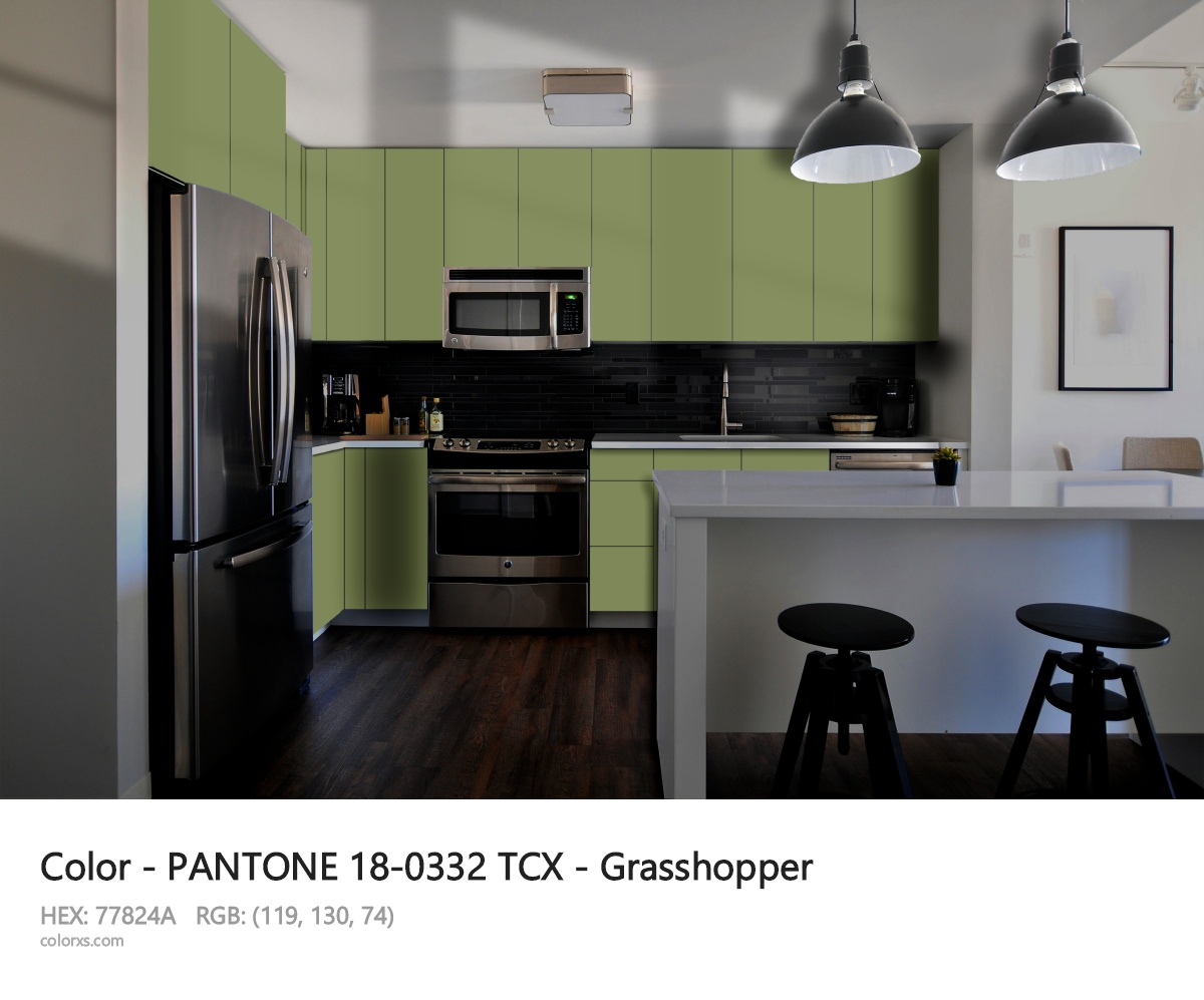 PANTONE 18-0332 TCX - Grasshopper CMS modular kitchen design