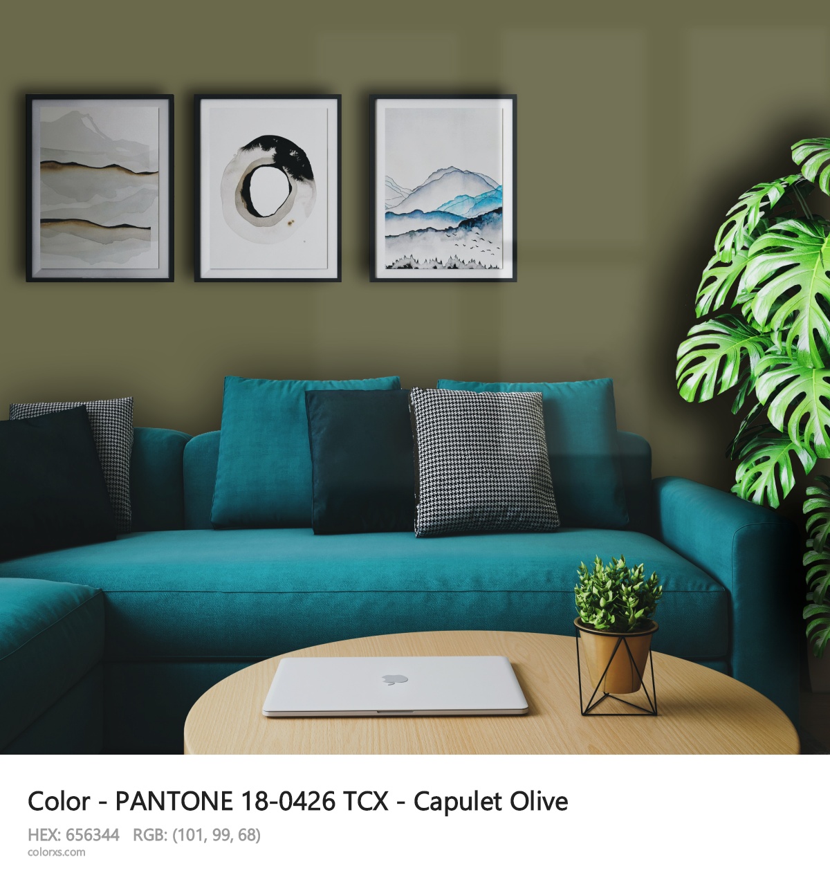About PANTONE 18-0426 TCX - Capulet Olive color - its meaning and example