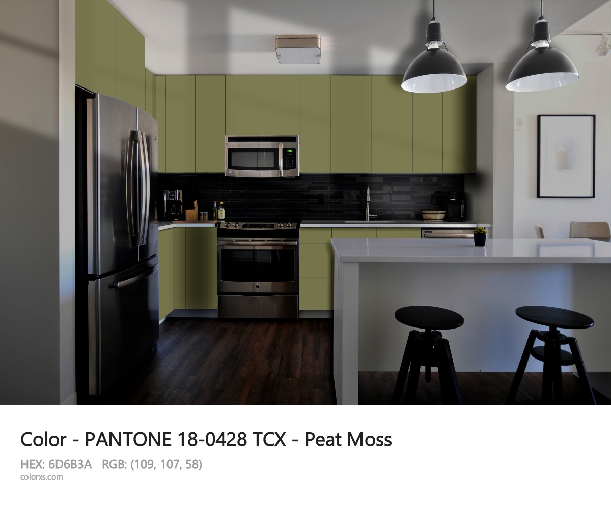 PANTONE 18-0428 TCX - Peat Moss CMS modular kitchen design
