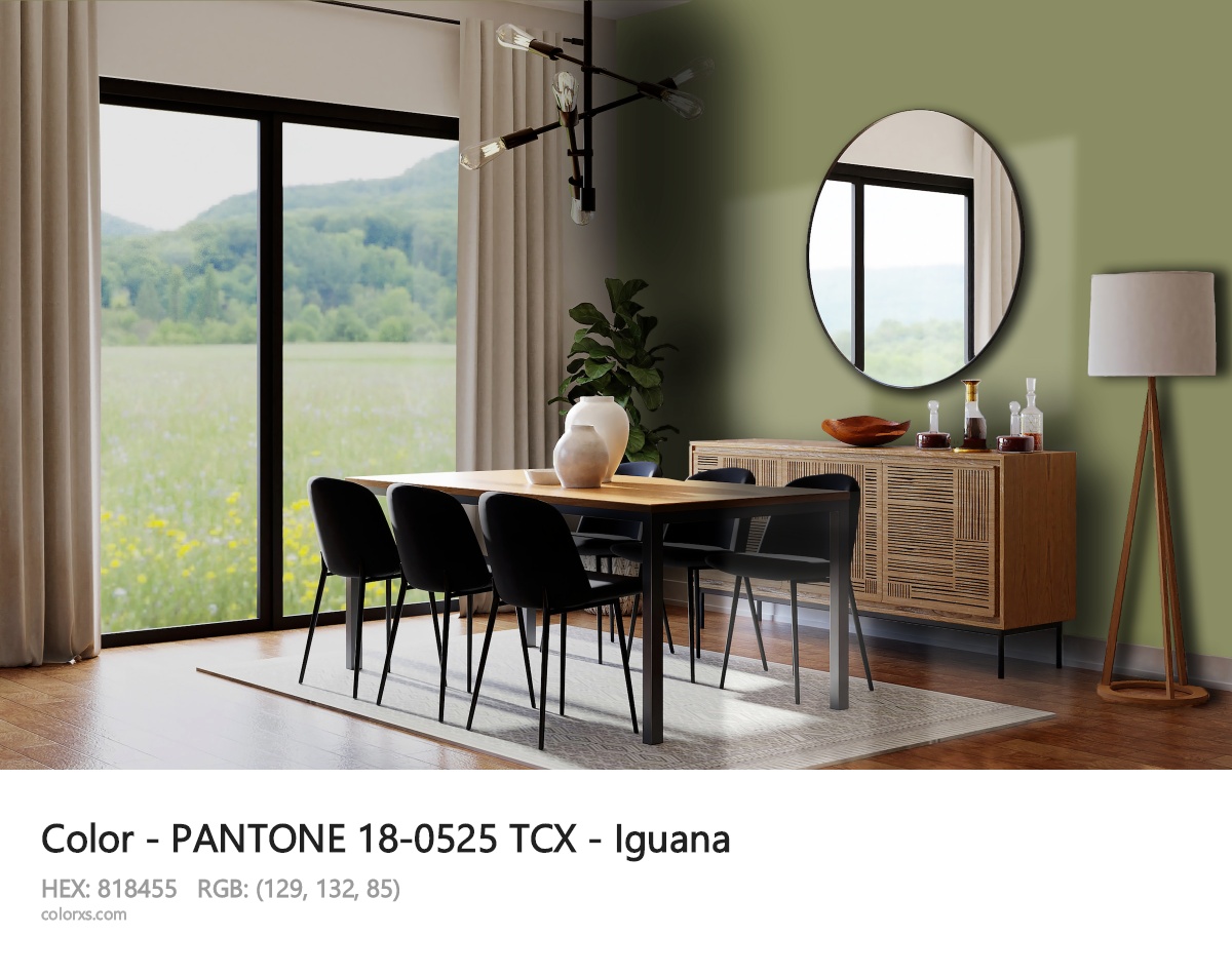 PANTONE 18-0525 TCX - Iguana CMS dining room design