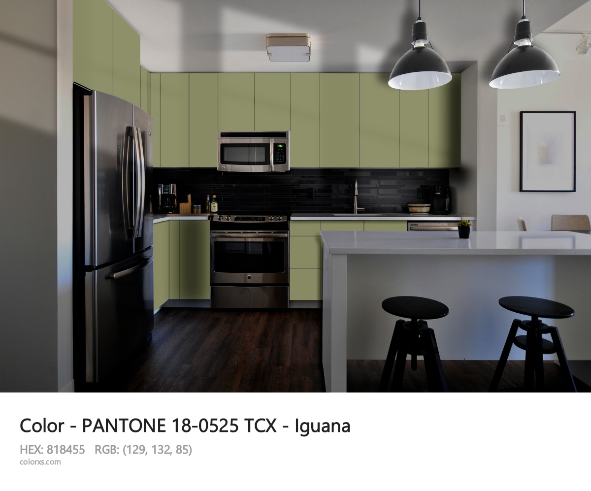 PANTONE 18-0525 TCX - Iguana CMS modular kitchen design