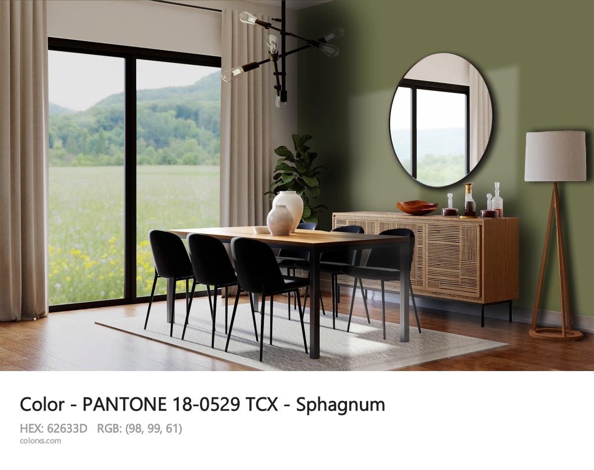 PANTONE 18-0529 TCX - Sphagnum CMS dining room design
