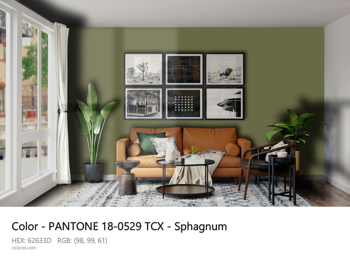 PANTONE 18-0529 TCX - Sphagnum CMS modern minimalist living room interior