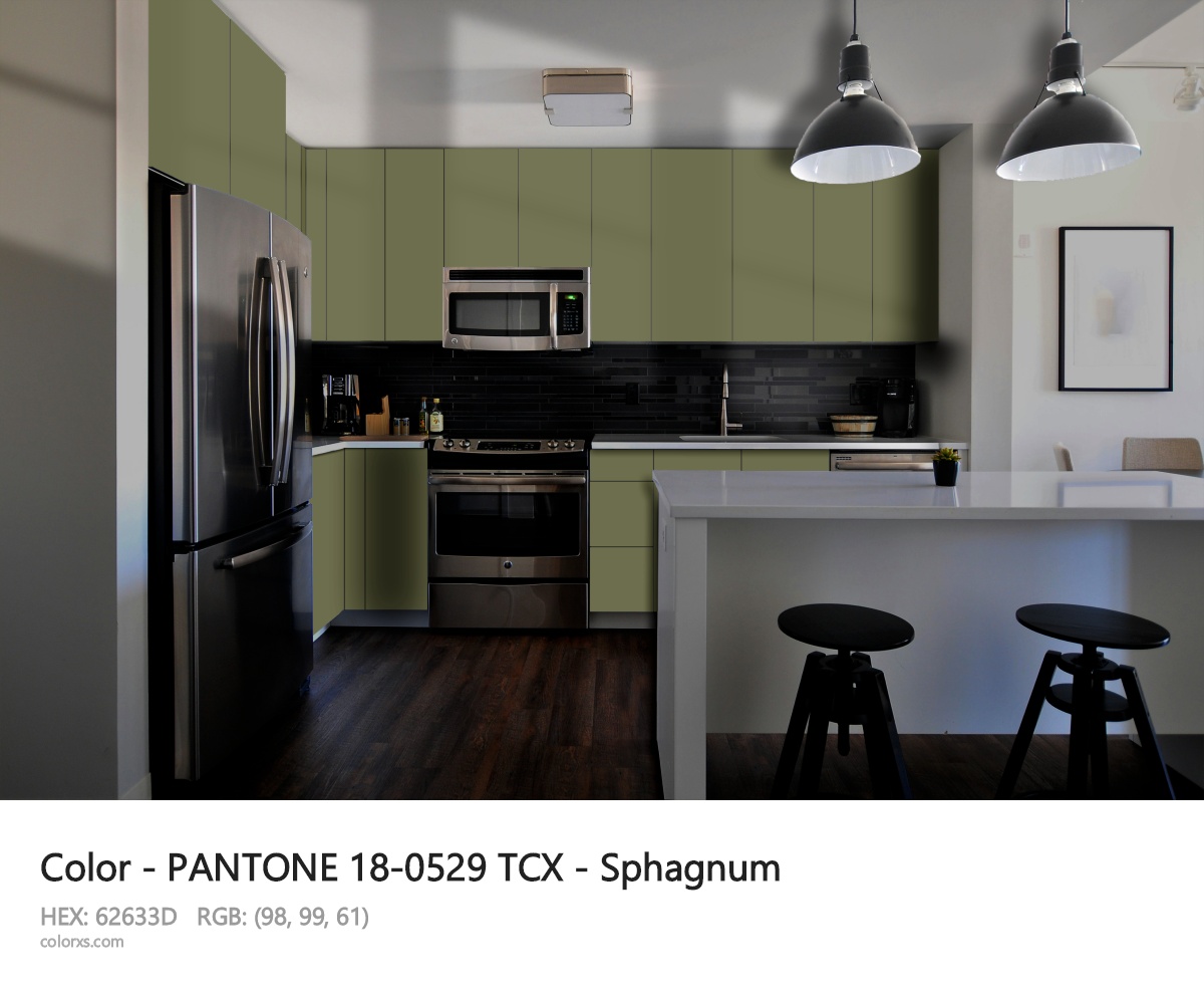 PANTONE 18-0529 TCX - Sphagnum CMS modular kitchen design