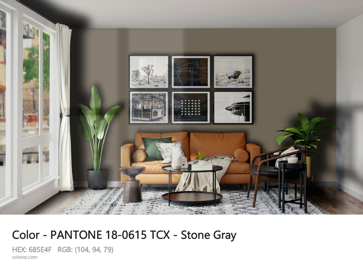 PANTONE 18-0615 TCX - Stone Gray CMS modern minimalist living room interior