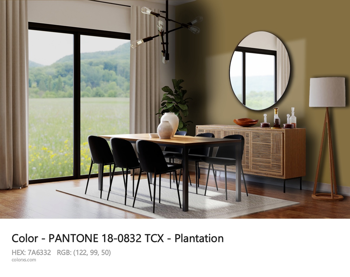 PANTONE 18-0832 TCX - Plantation CMS dining room design