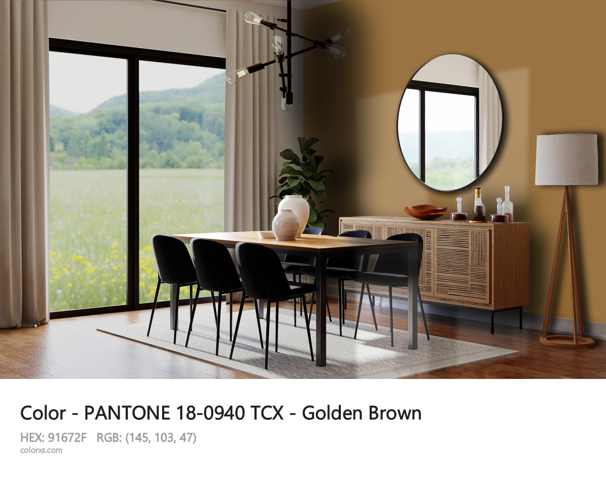 PANTONE 18-0940 TCX - Golden Brown CMS dining room design