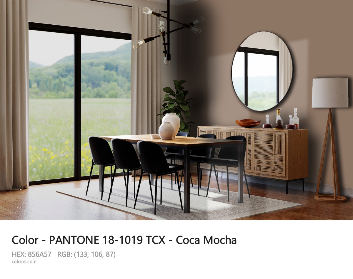 PANTONE 18-1019 TCX - Coca Mocha CMS dining room design