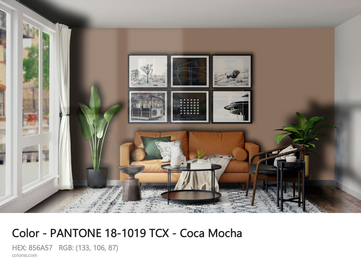 PANTONE 18-1019 TCX - Coca Mocha CMS modern minimalist living room interior