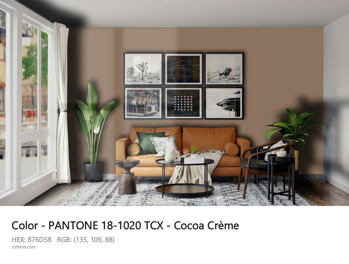 PANTONE 18-1020 TCX - Cocoa Crème CMS modern minimalist living room interior