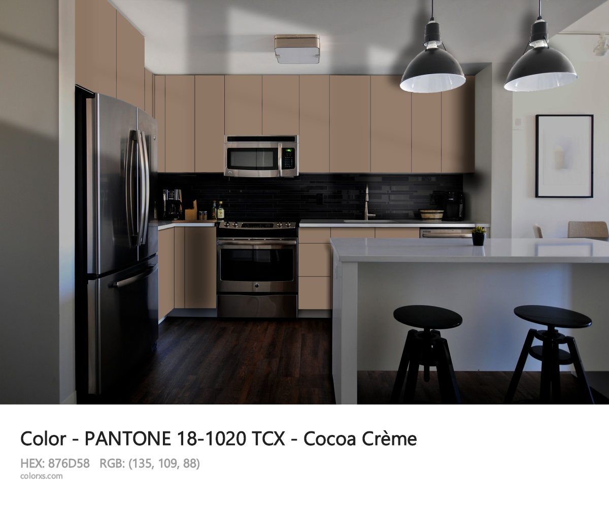 PANTONE 18-1020 TCX - Cocoa Crème CMS modular kitchen design