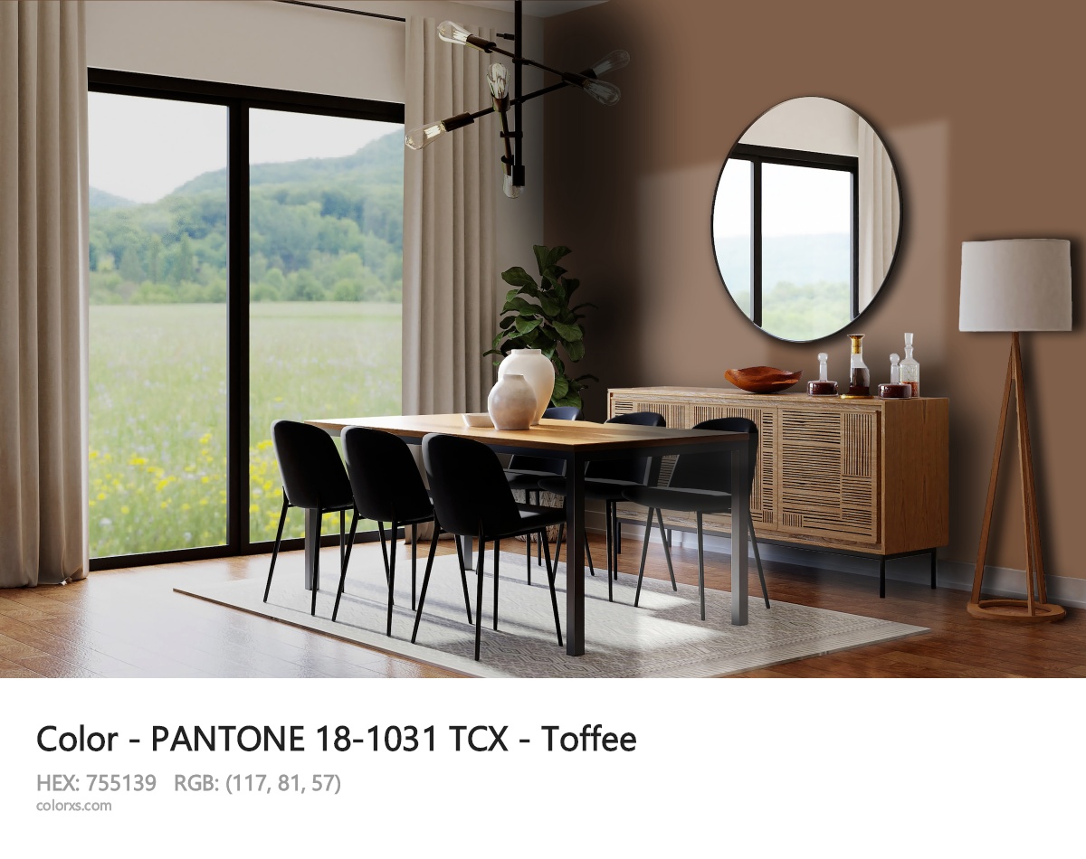 PANTONE 18-1031 TCX - Toffee CMS dining room design