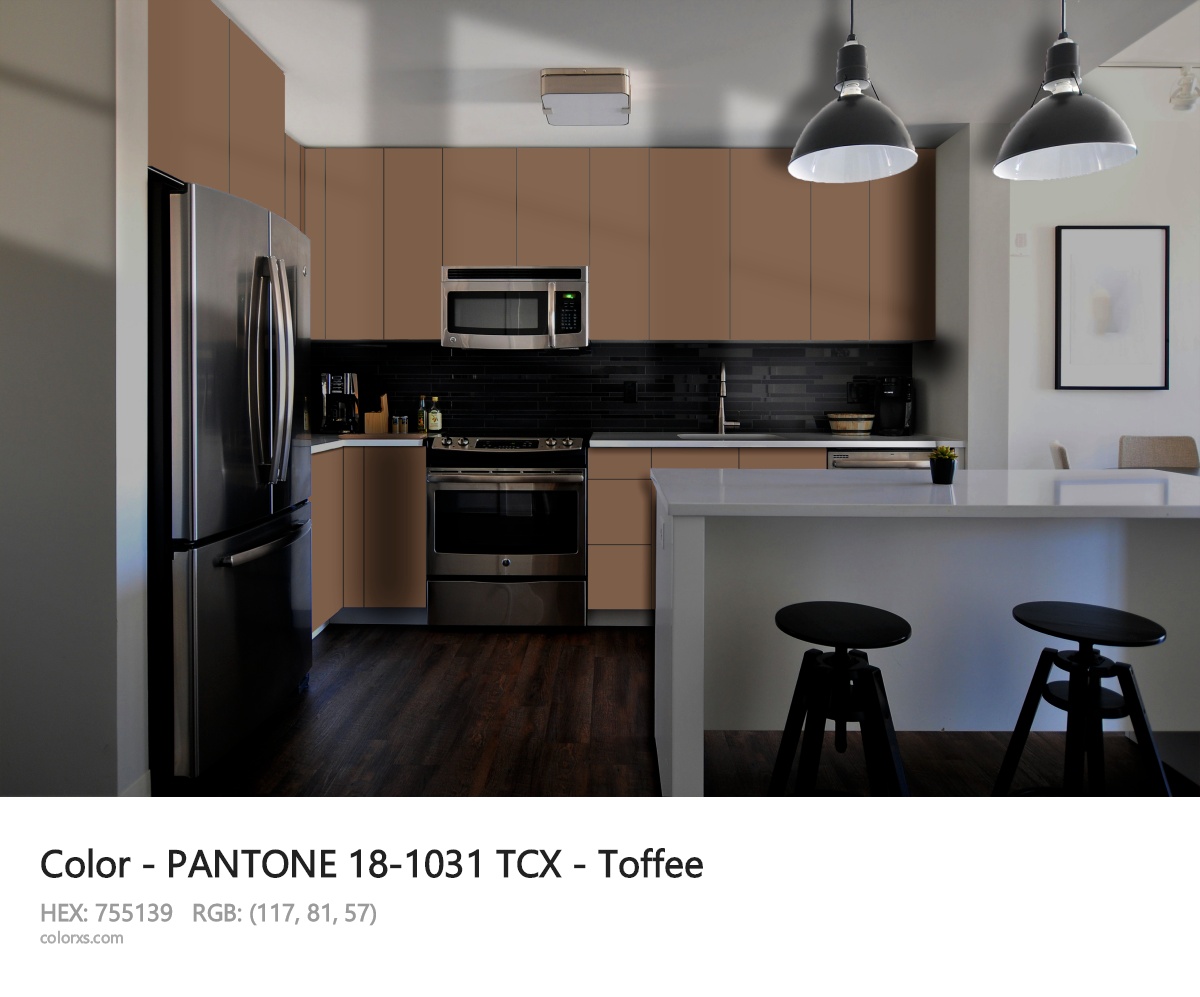 PANTONE 18-1031 TCX - Toffee CMS modular kitchen design