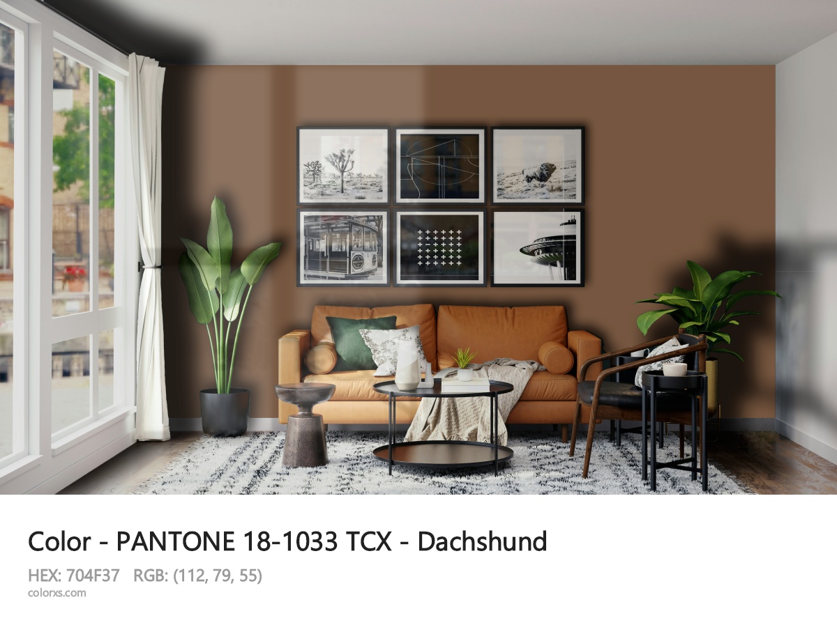 About PANTONE 18-1033 TCX - Dachshund color - its meaning and example