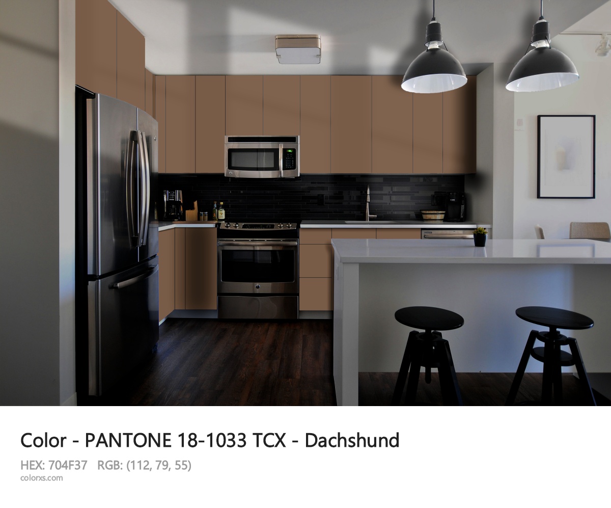 PANTONE 18-1033 TCX - Dachshund CMS modular kitchen design