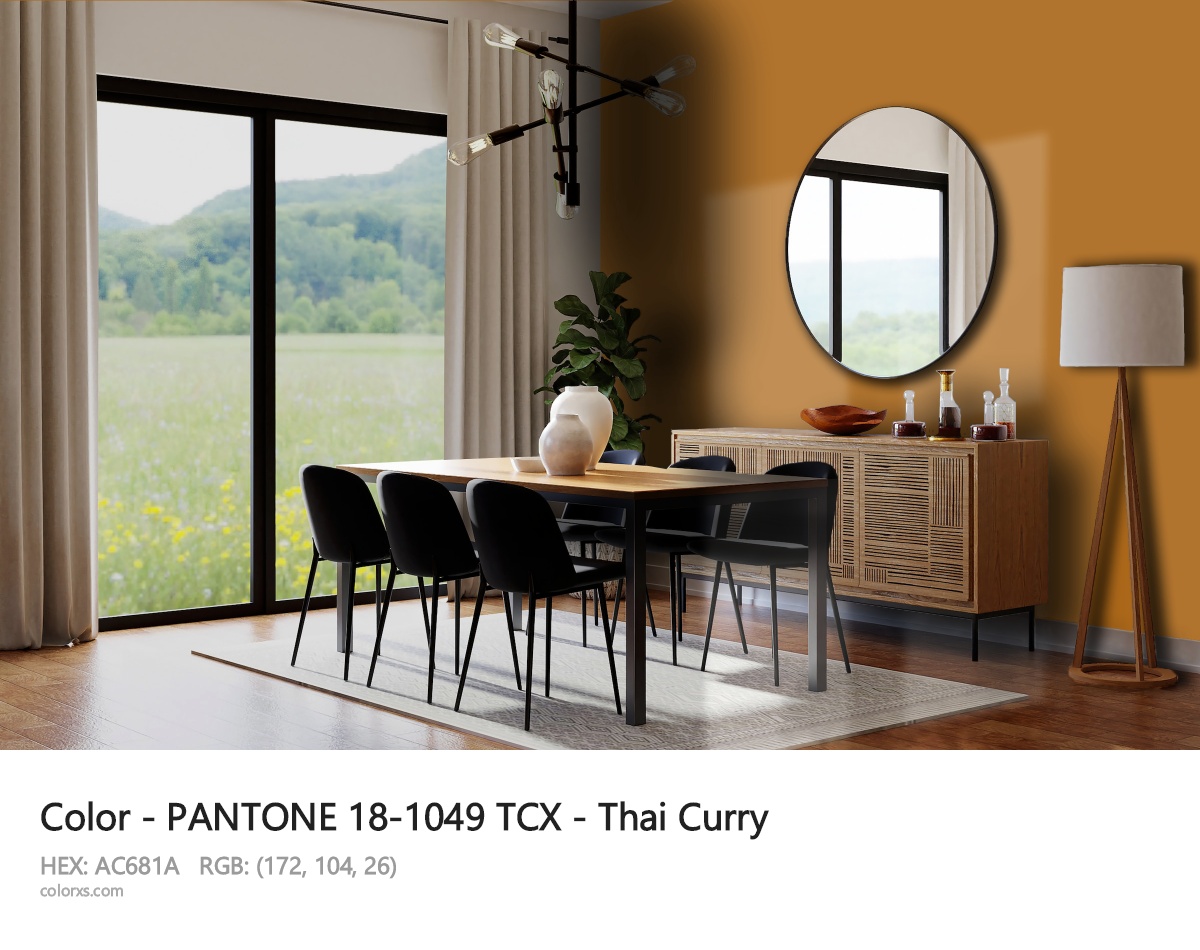 PANTONE 18-1049 TCX - Thai Curry CMS dining room design