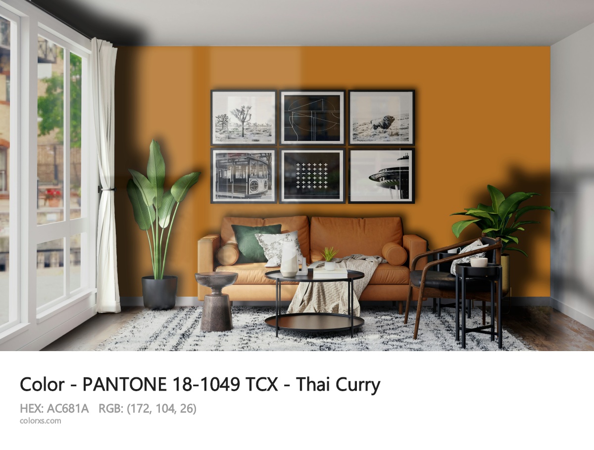 PANTONE 18-1049 TCX - Thai Curry CMS modern minimalist living room interior