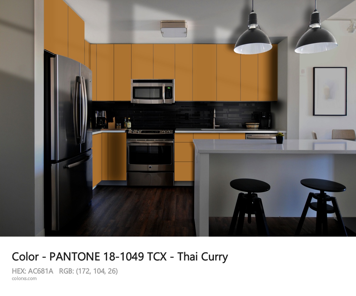 PANTONE 18-1049 TCX - Thai Curry CMS modular kitchen design