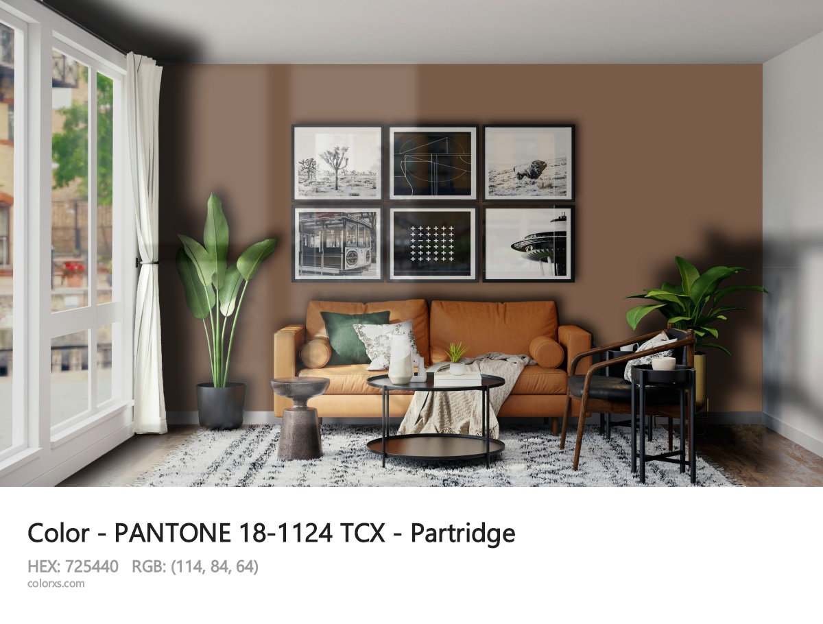 PANTONE 18-1124 TCX - Partridge CMS modern minimalist living room interior