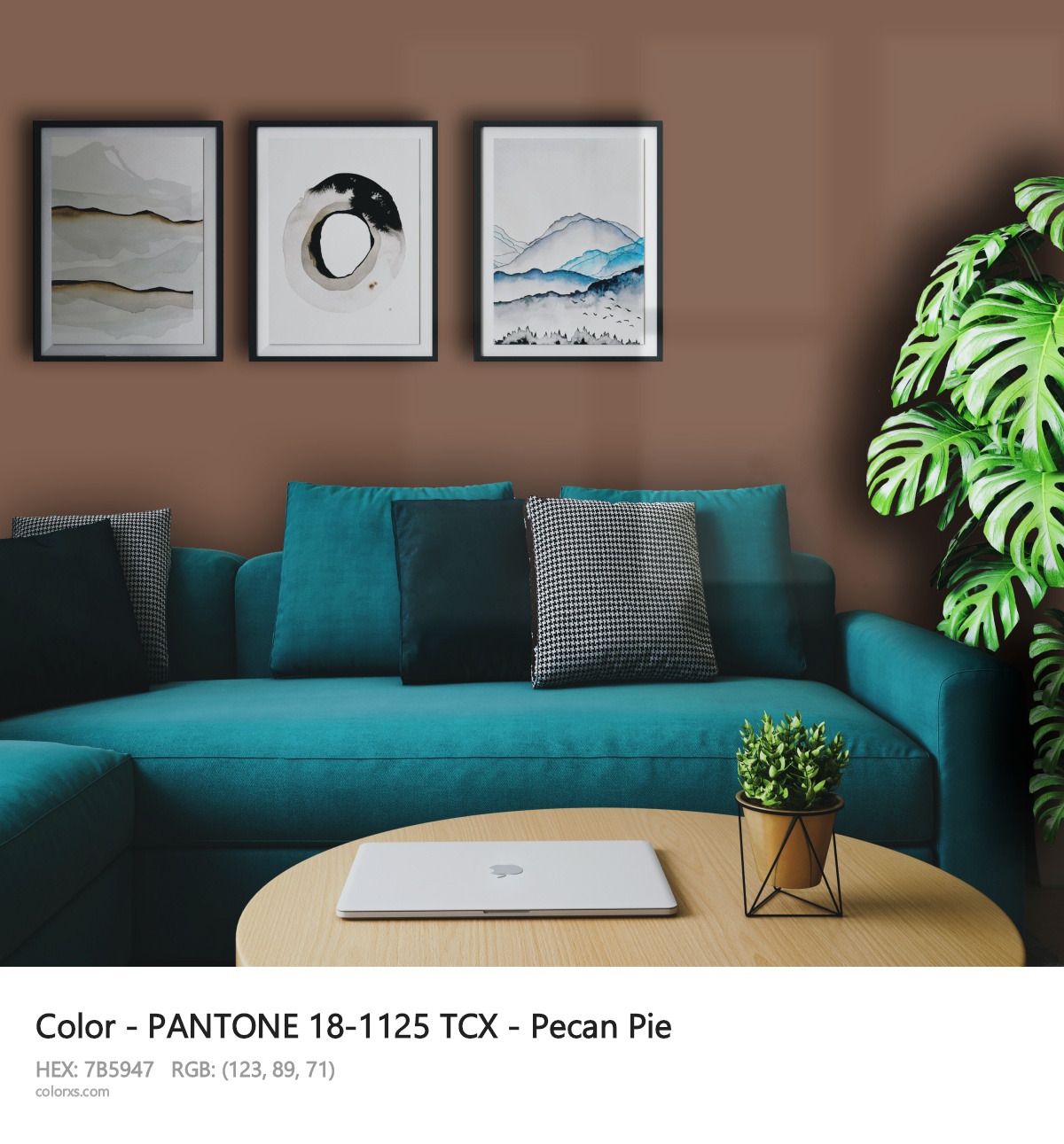 PANTONE 18-1125 TCX - Pecan Pie CMS cozy coffee corner interior