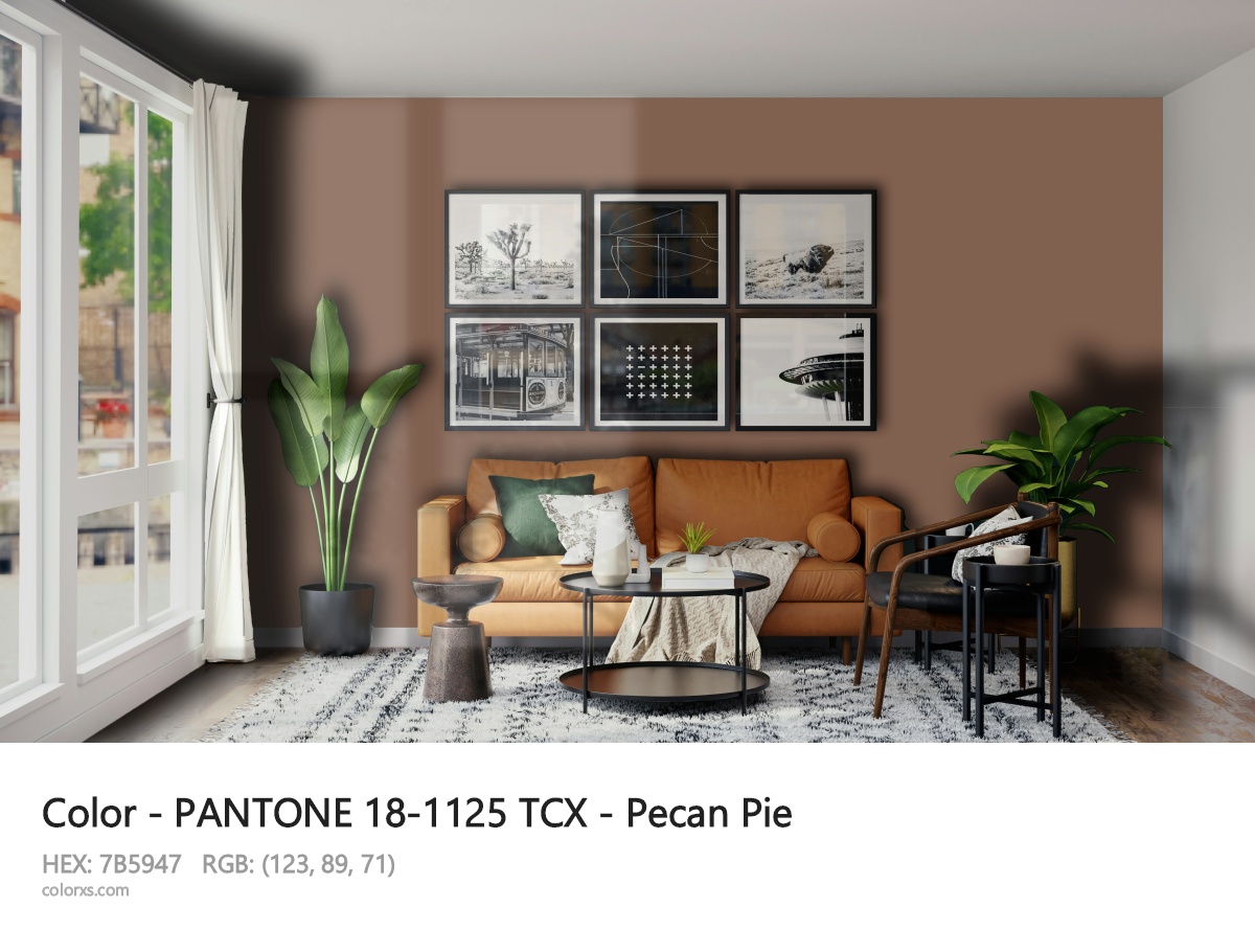 PANTONE 18-1125 TCX - Pecan Pie CMS modern minimalist living room interior