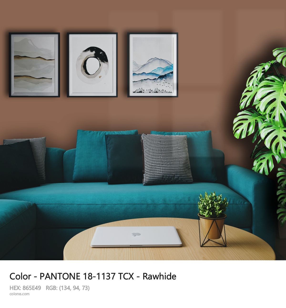 PANTONE 18-1137 TCX - Rawhide CMS cozy coffee corner interior