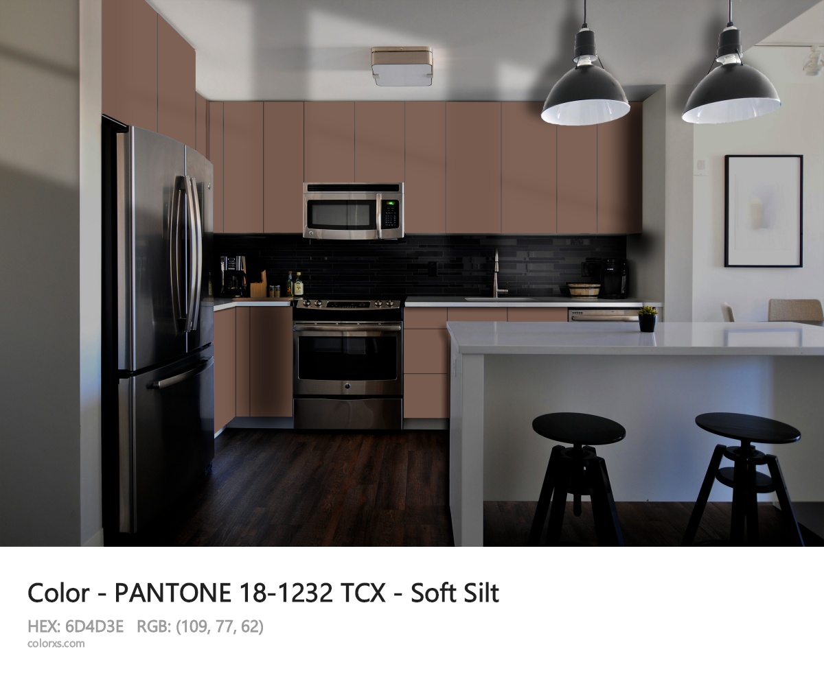 PANTONE 18-1232 TCX - Soft Silt CMS modular kitchen design