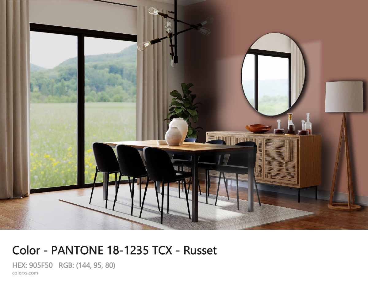 PANTONE 18-1235 TCX - Russet CMS dining room design