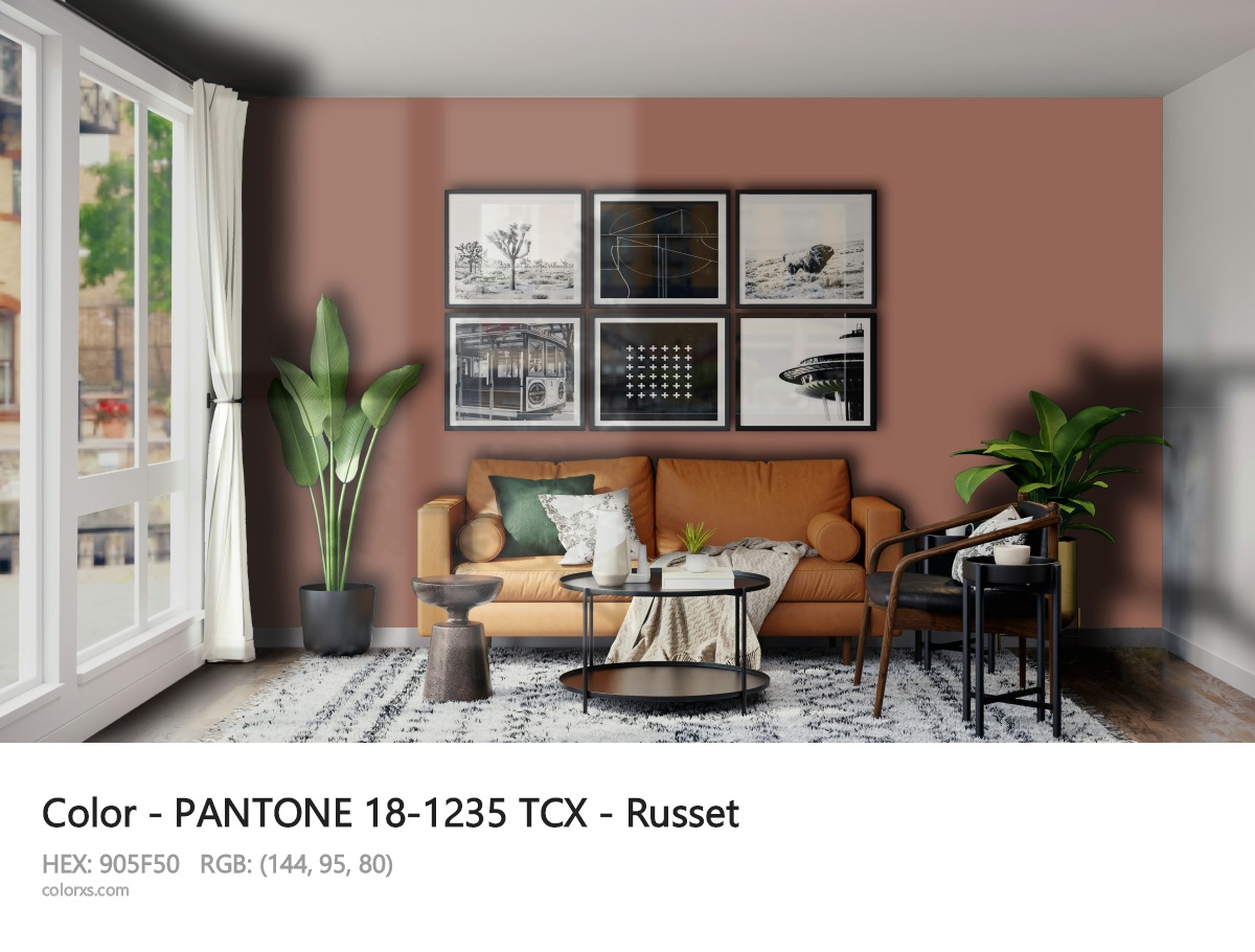 About PANTONE 18-1235 TCX - Russet color - its meaning and example