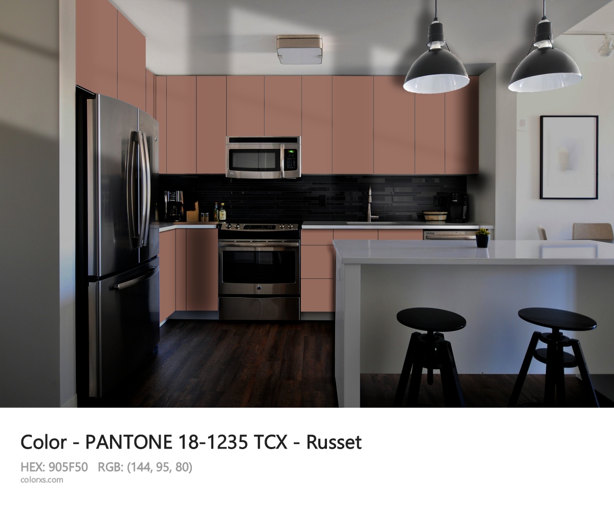 PANTONE 18-1235 TCX - Russet CMS modular kitchen design