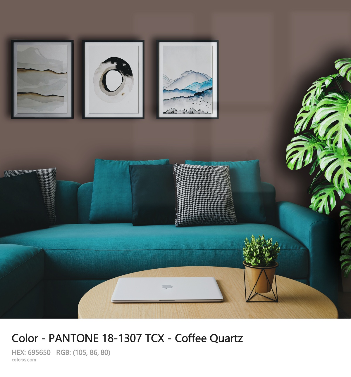 PANTONE 18-1307 TCX - Coffee Quartz CMS cozy coffee corner interior