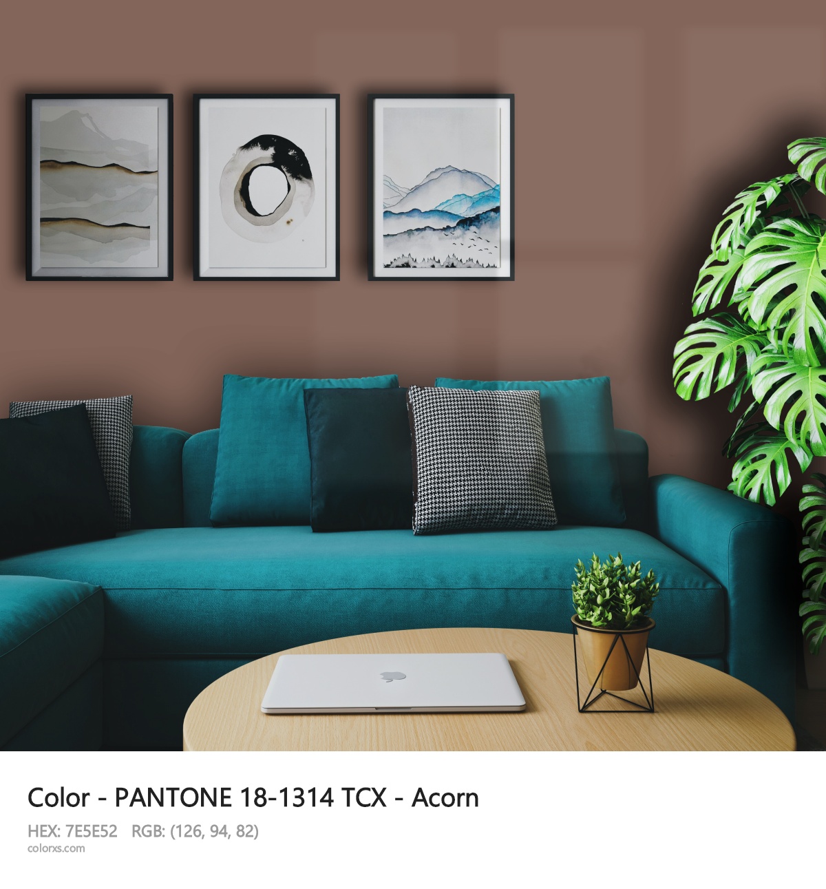 PANTONE 18-1314 TCX - Acorn CMS cozy coffee corner interior