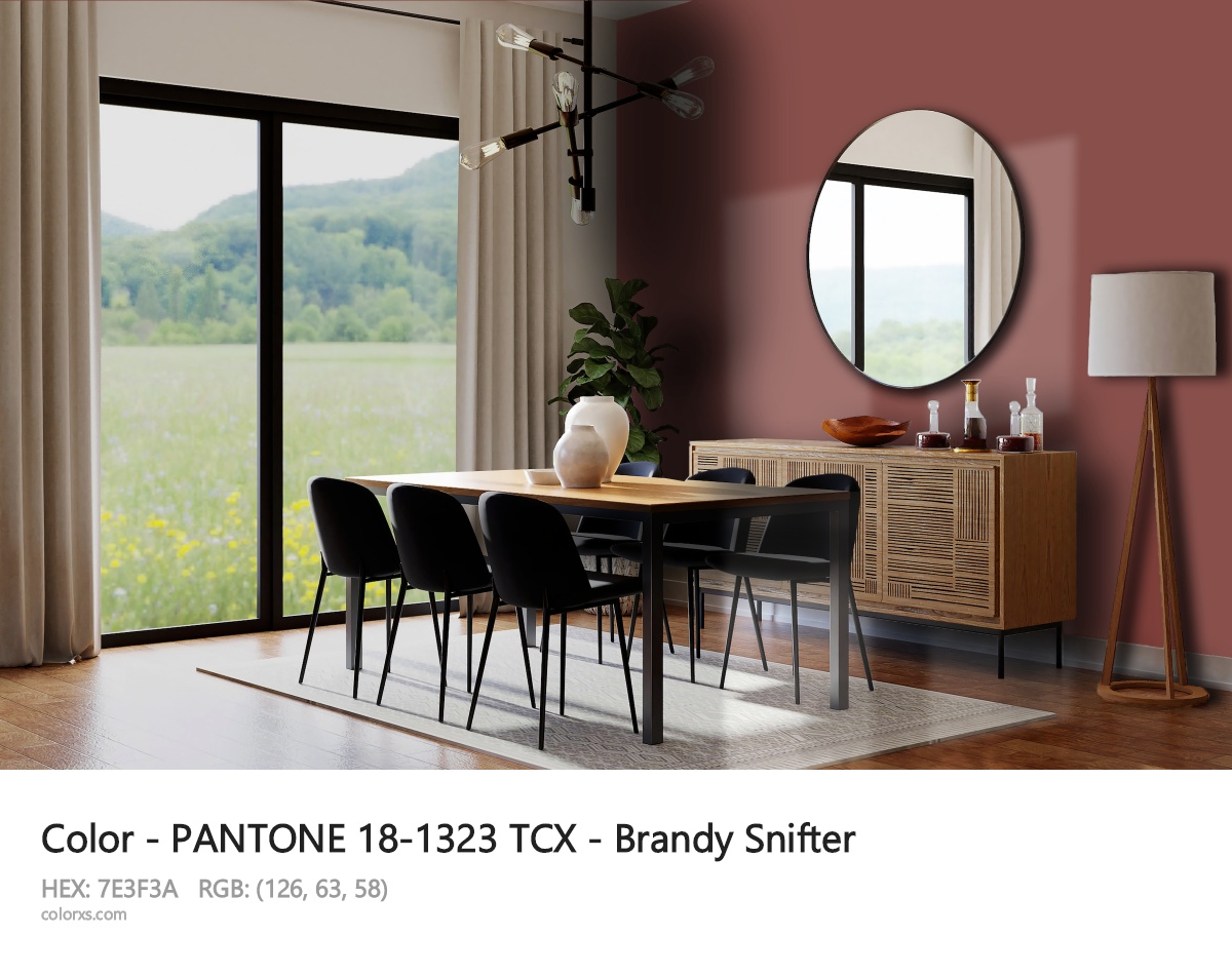 PANTONE 18-1323 TCX - Brandy Snifter CMS dining room design