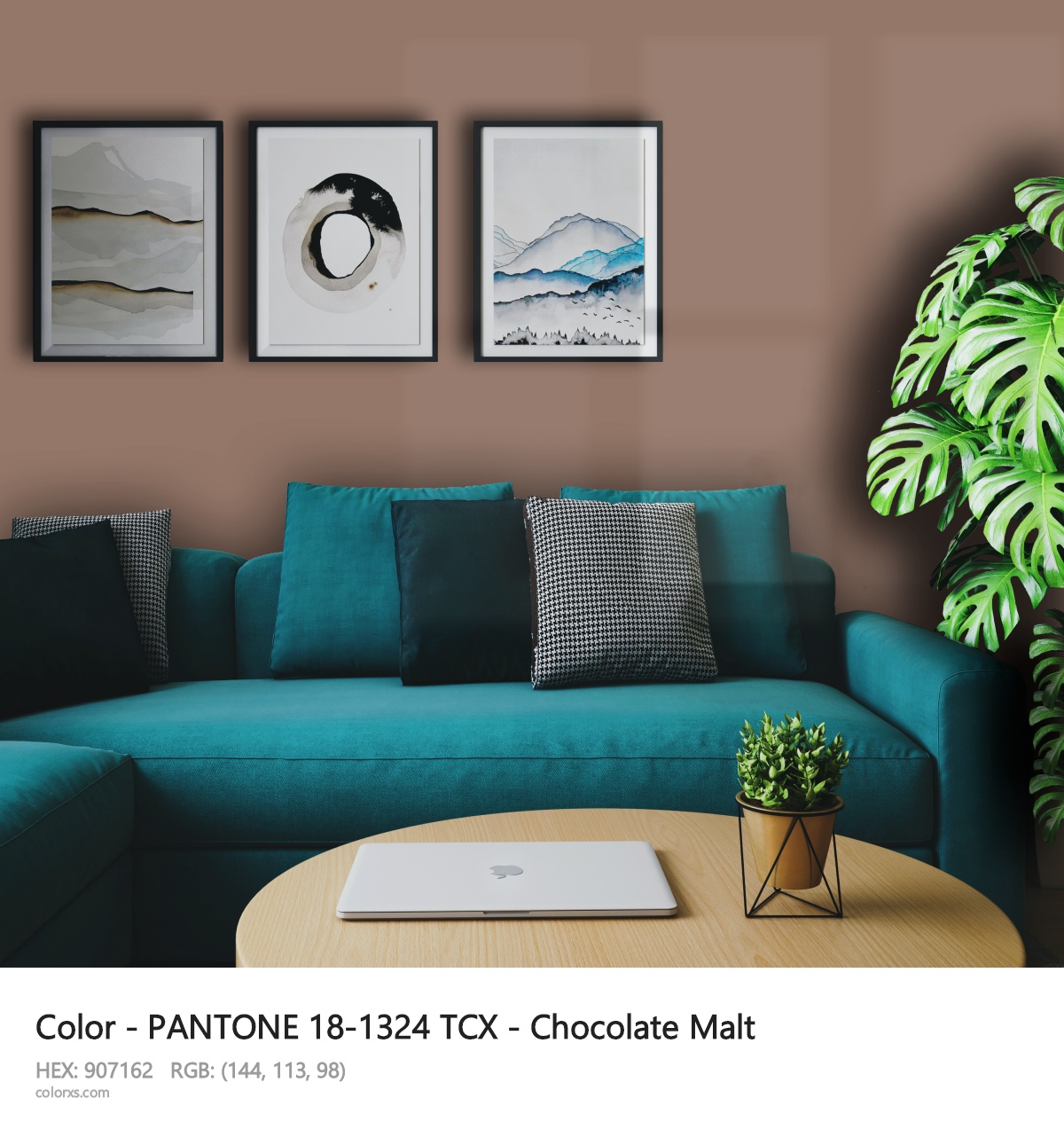 PANTONE 18-1324 TCX - Chocolate Malt CMS cozy coffee corner interior
