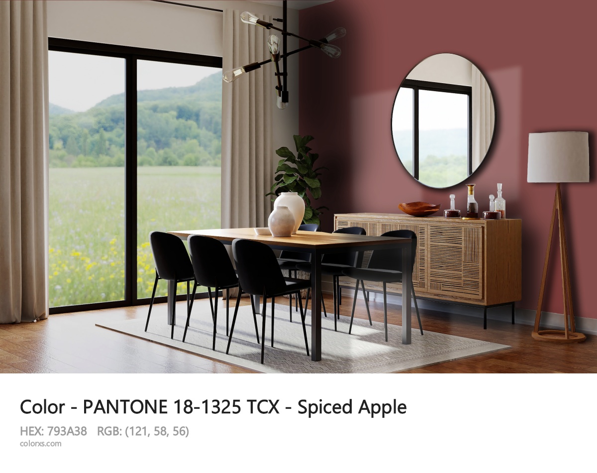 PANTONE 18-1325 TCX - Spiced Apple CMS dining room design