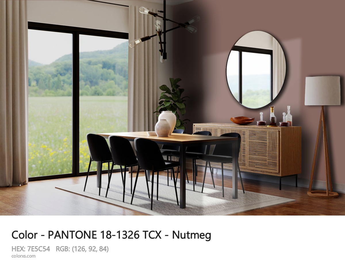 PANTONE 18-1326 TCX - Nutmeg CMS dining room design