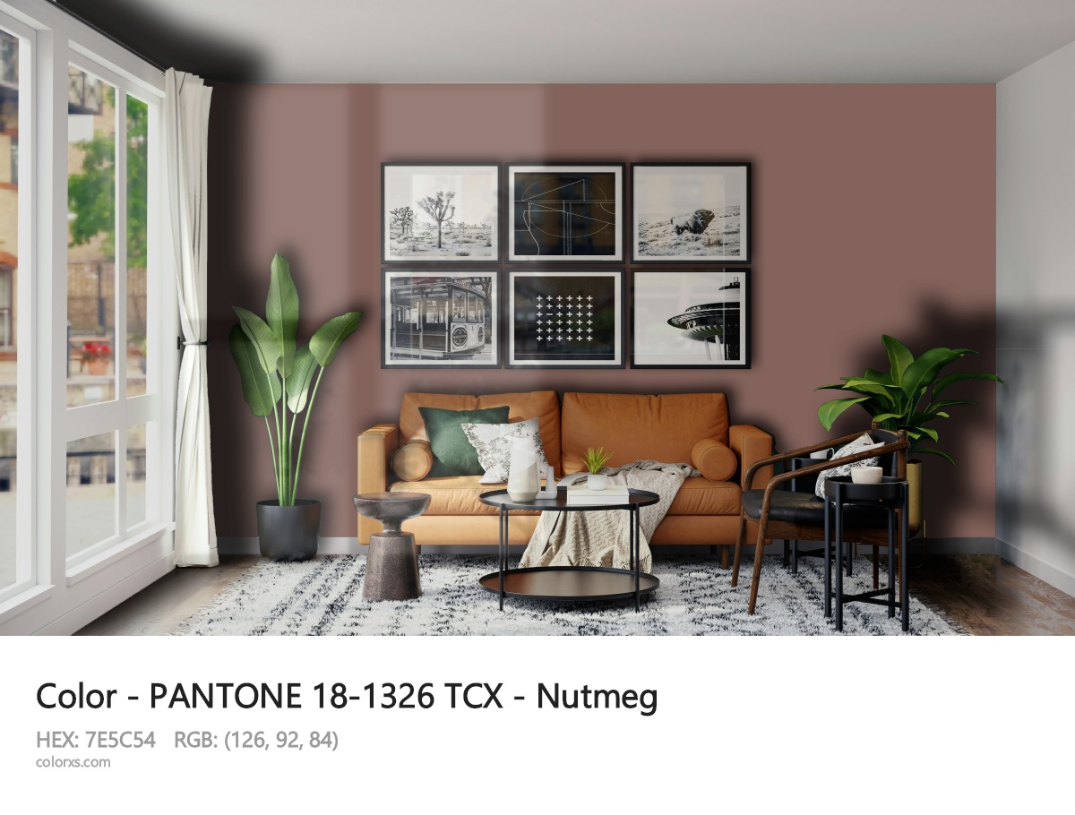 PANTONE 18-1326 TCX - Nutmeg CMS modern minimalist living room interior