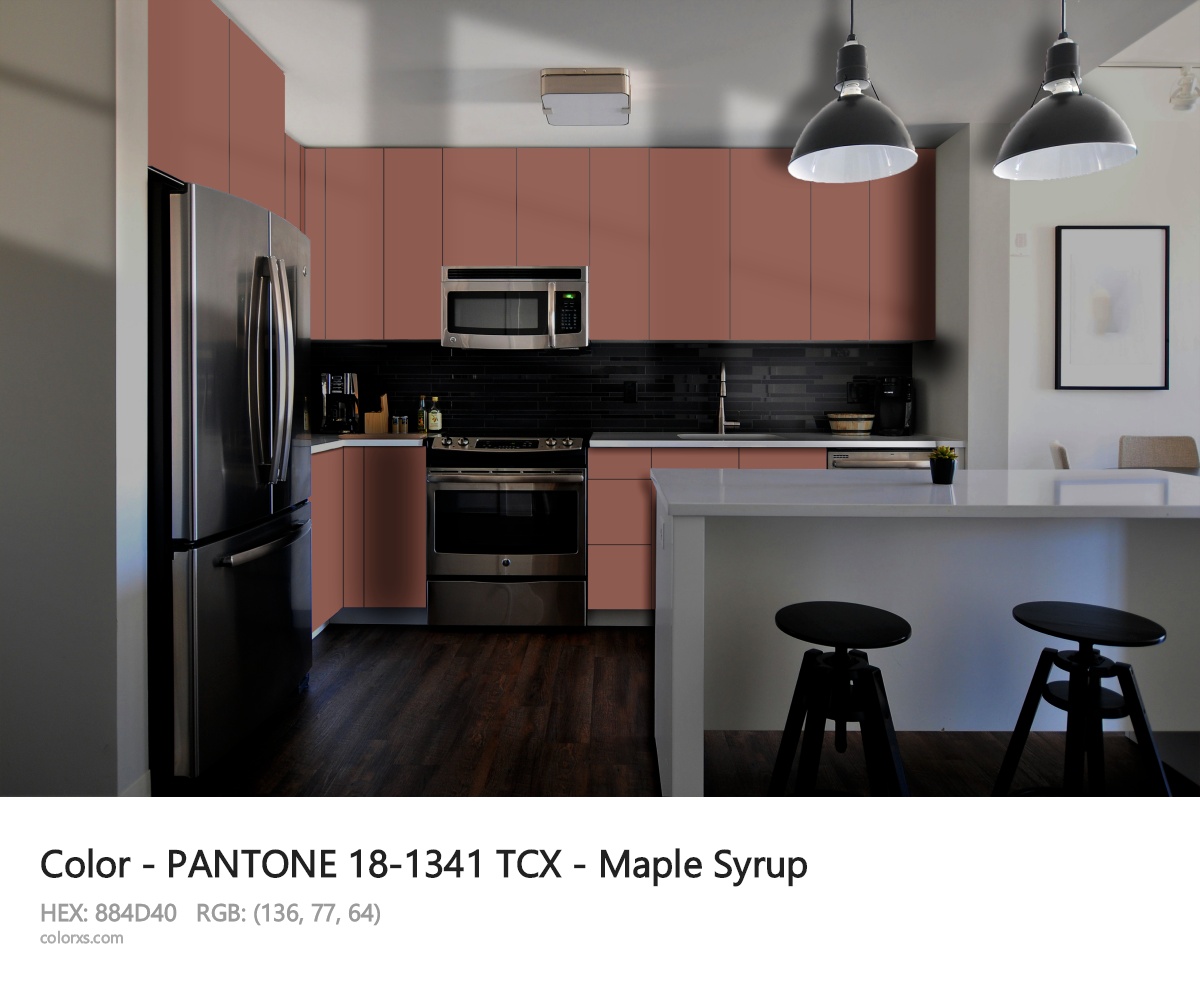 PANTONE 18-1341 TCX - Maple Syrup CMS modular kitchen design