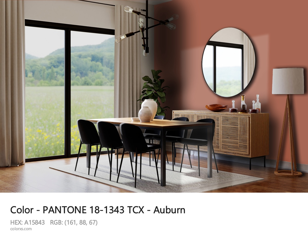 PANTONE 18-1343 TCX - Auburn CMS dining room design
