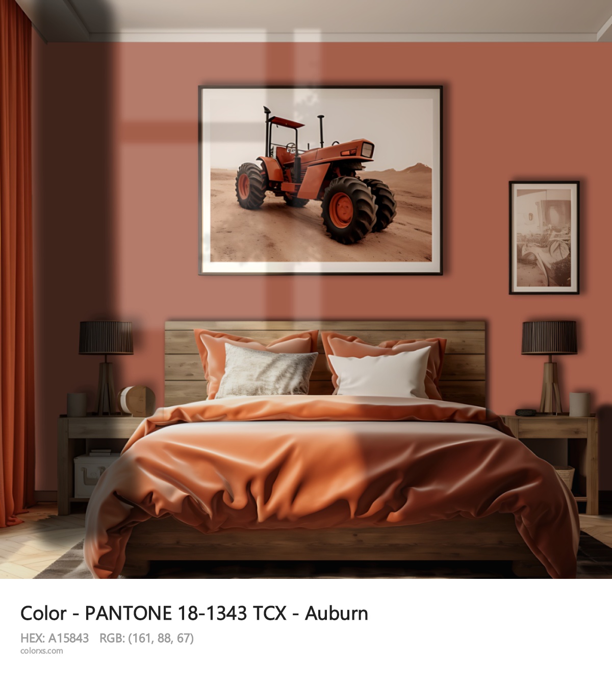 About PANTONE 18-1343 TCX - Auburn color - its meaning and example