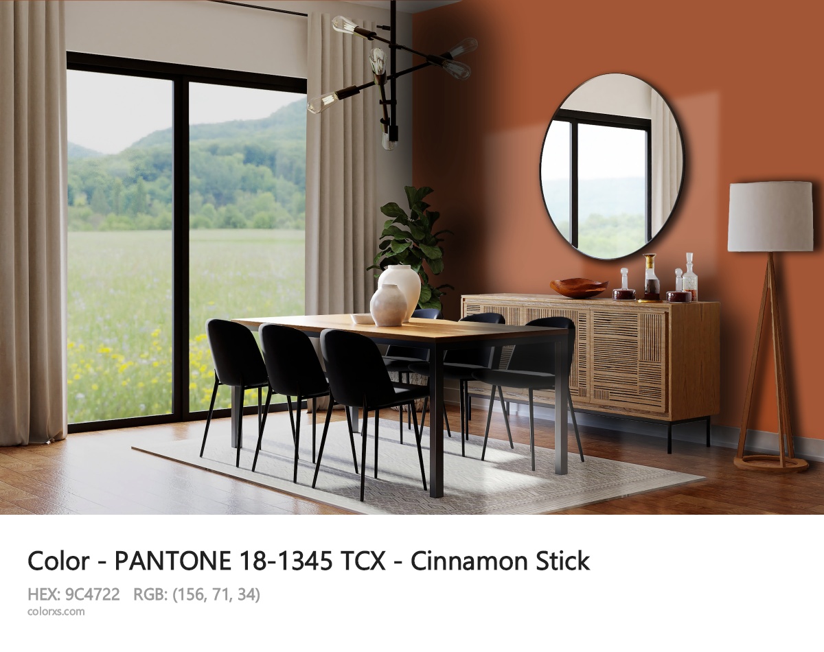 PANTONE 18-1345 TCX - Cinnamon Stick CMS dining room design