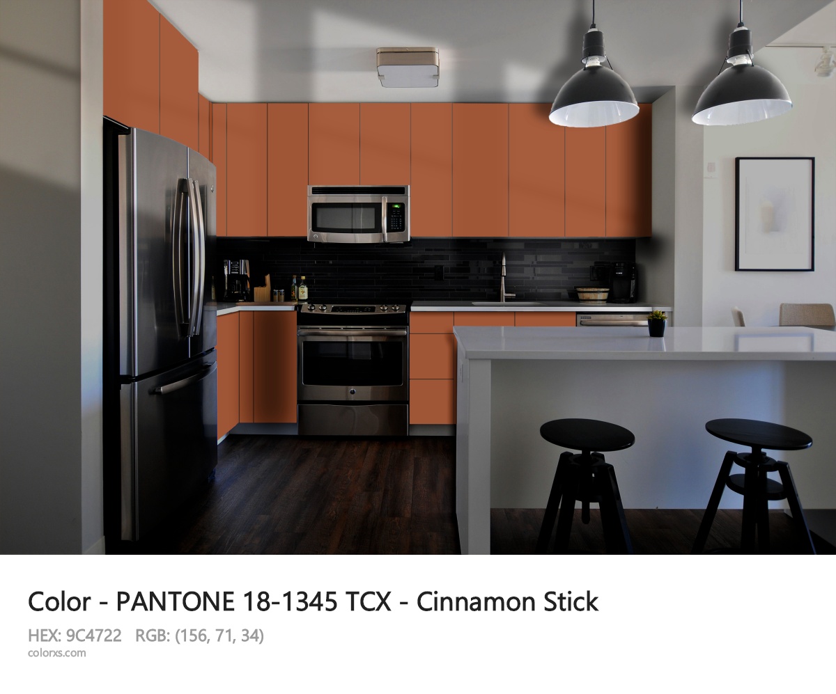 PANTONE 18-1345 TCX - Cinnamon Stick CMS modular kitchen design